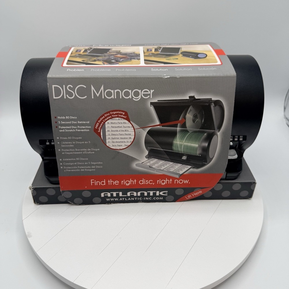 Atlantic Disc Manager 80 CD DVD Game Disc Storage Holder Organizer Selector‎ NEW
